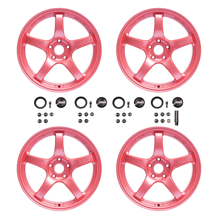 Gram Lights 57CR Sakura Pink Special Wheel Bundle 18x9.5 +38mm Offset 5x114.3
