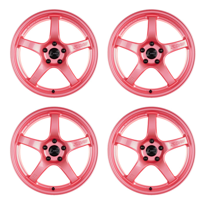 Gram Lights 57CR Sakura Pink Special Wheel Bundle 18x9.5 +38mm Offset 5x114.3