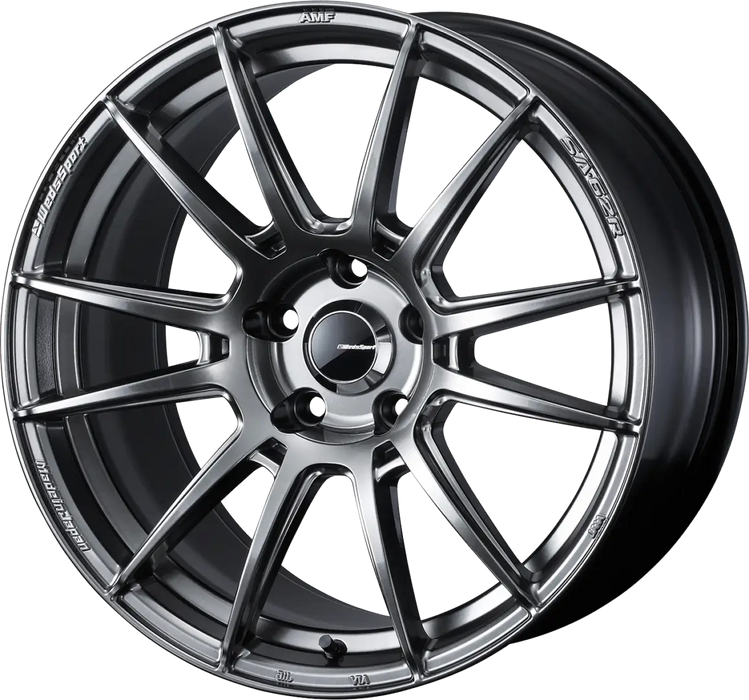 WedsSport SA-62R Platinum Silver Black (PSB) 18x9.5 5x100 +45mm Offset