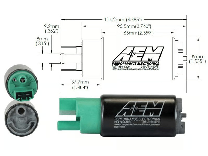 AEM E85 Fuel Pump 340lph 2015 - 2021 WRX / 2013 - 2021 BRZ / 2013 - 2015 FRS / 2017 - 2021 Toyota 86 - 50 - 1220 - Subimods.com