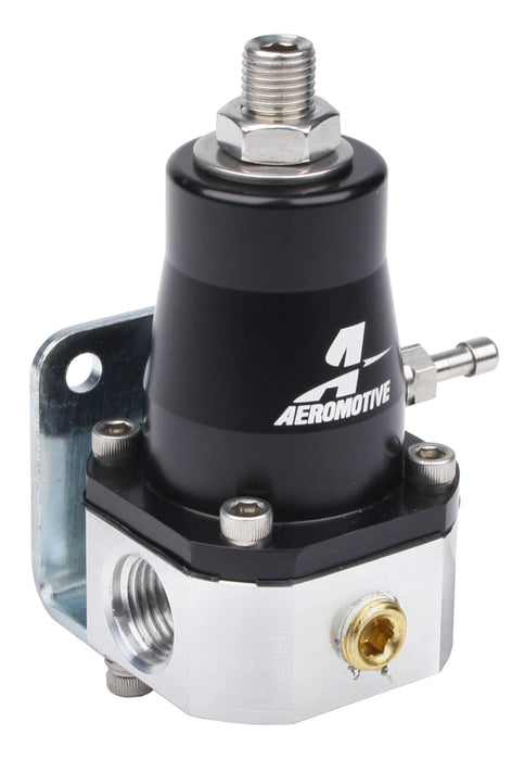 Aeromotive Compact Fuel Pressure Regulator Black w/ Silver ORB - 6 - 13129 - Subimods.com