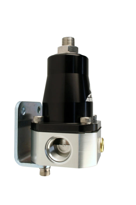 Aeromotive Compact Fuel Pressure Regulator Black w/ Silver ORB - 6 - 13129 - Subimods.com