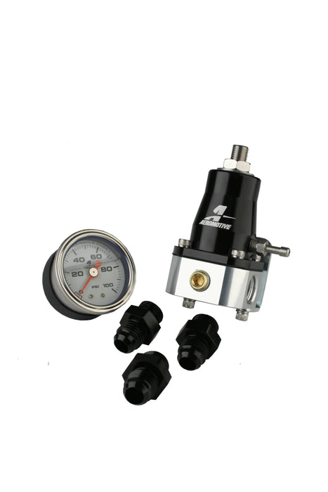 Aeromotive Compact Fuel Pressure Regulator w/ - 6AN Fittings and Pressure Gauge - 13130 - Subimods.com