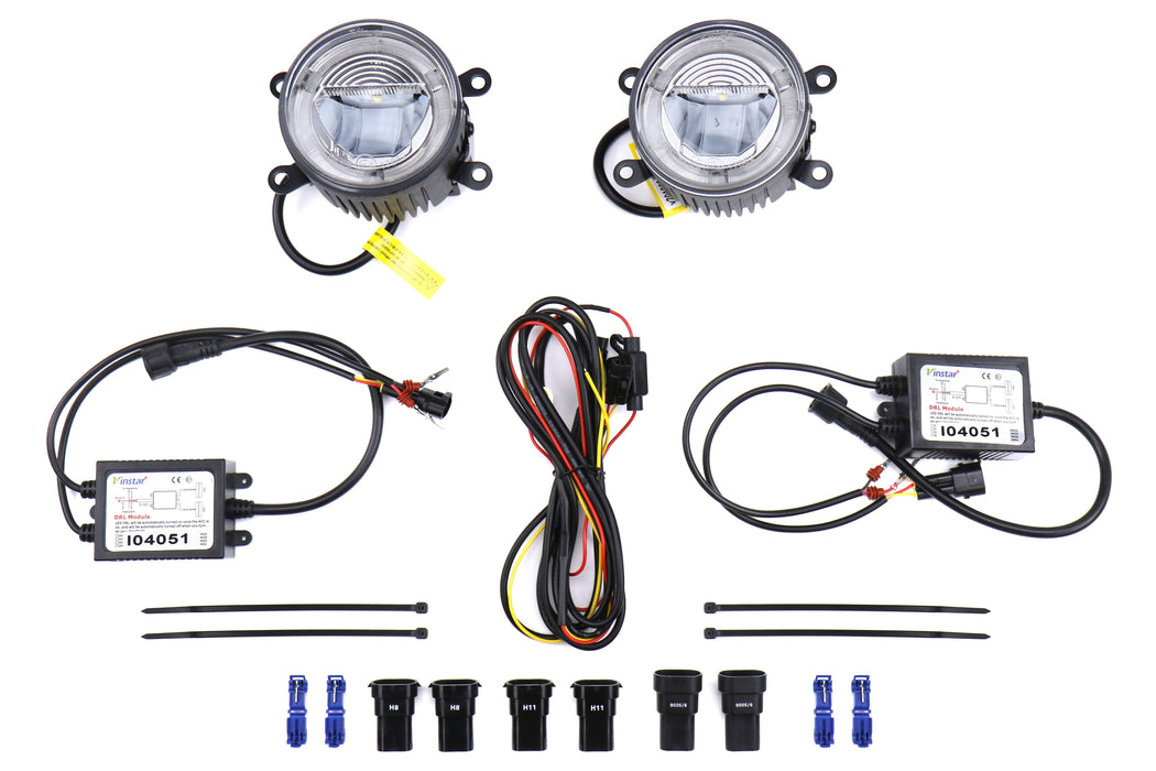 OLM LED Halo DRL Fog Light Housings 2013-2021 BRZ / FRS / GT86 / 2014-2025 Forester / 2015-2021 WRX / STI