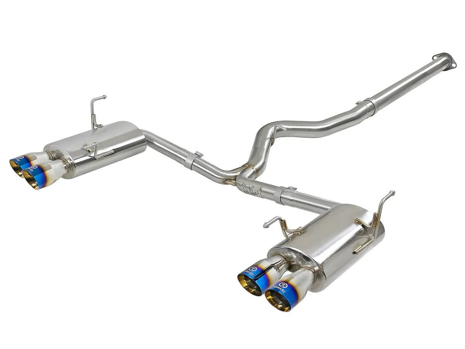 aFe Power Takeda 304 Stainless Steel Cat - Back Exhaust System w/ Blue Flame Tips 2015 - 2021 WRX / 2015 - 2021 STI - 49 - 36801 - L - Subimods.com