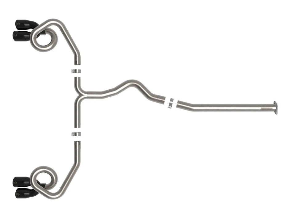 aFe POWER Takeda Stainless Steel Cat - Back Black Tips - 49 - 36809 - B - Subimods.com