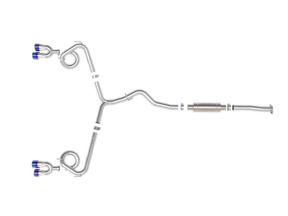 aFe Power Takeda Stainless Steel Cat - Back Exhaust w/ Blue Flame Tips 2015 - 2021 WRX / 2015 - 2021 STI - 49-36810-L - Subimods.com