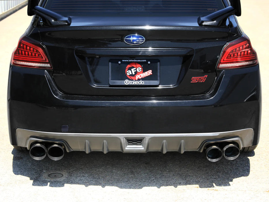 aFe Power Takeda Stainless Steel Cat - Back Exhaust w/ Blue Flame Tips 2015 - 2021 WRX / 2015 - 2021 STI - 49-36810-L - Subimods.com