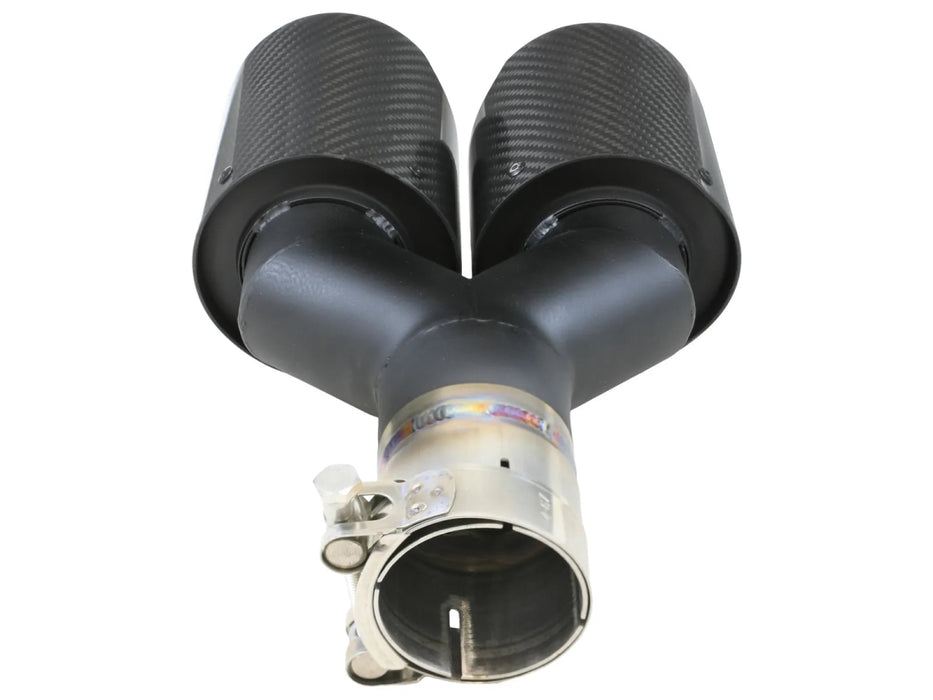 aFe Power Takeda Stainless Steel Cat - Back Exhaust w/ Carbon Fiber Tips 2015 - 2021 WRX / 2015 - 2021 STI - 49-36810-C - Subimods.com