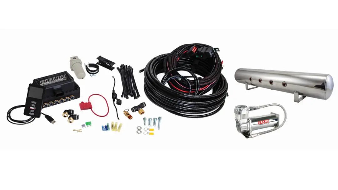 Air Lift Performance 3P Digital Air Management System w/ 3/8 Air Line 5 Gal 5 - Port Polished Aluminum Tank - 27788 - Subimods.com