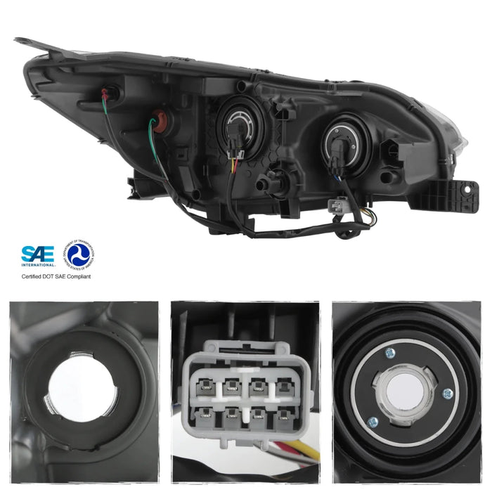 Akkon Halogen OE Style Headlights Black Base w/ Clear Lense 2017 - 2022 Impreza / 2018 - 2023 Crosstrek Halogen Models Only - 5-HD-JH-SI17-OE-L+R - Subimods.com