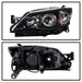 Akkon Headlights w/ Black Base 08-14 WRX / 08-14 STI / 08-11 Outback Sport - Halogen Models Only - HD-JH-SI08-AM-BK - Subimods.com
