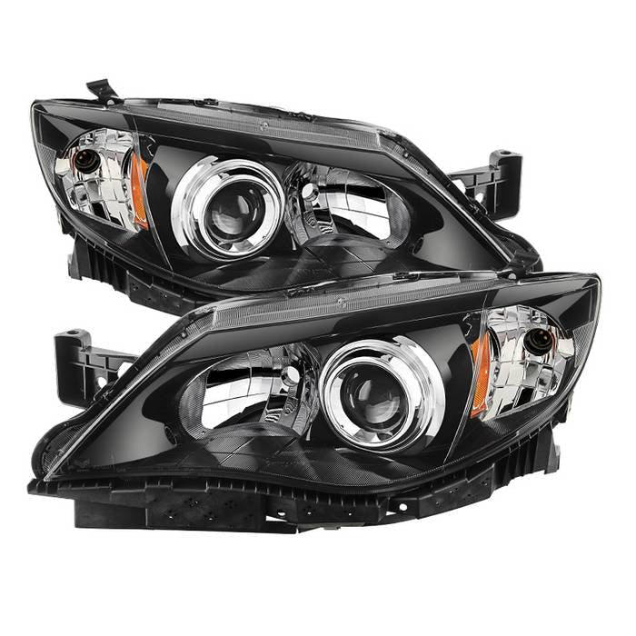 Akkon Headlights w/ Black Base 08-14 WRX / 08-14 STI / 08-11 Outback Sport - Halogen Models Only - HD-JH-SI08-AM-BK - Subimods.com