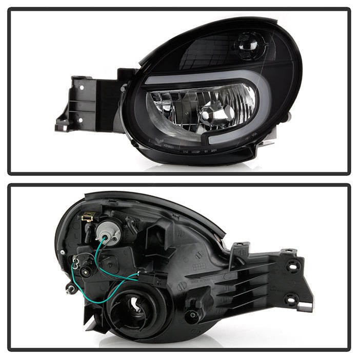 Akkon Headlights w/ Black Base & Light Tube DRL 2002-2003 WRX - HD-JH-SI02-LB-BK - Subimods.com