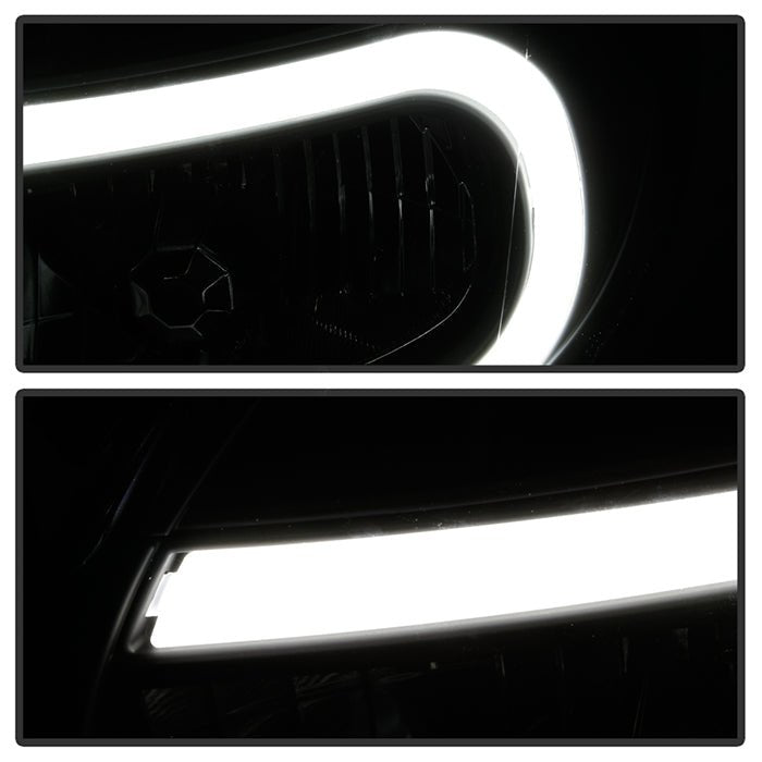 Akkon Headlights w/ Black Base & Light Tube DRL 2002-2003 WRX - HD-JH-SI02-LB-BK - Subimods.com
