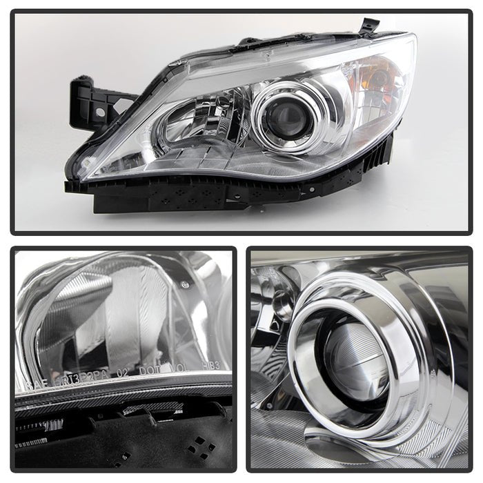 Akkon Headlights w/ Chrome Base 08-14 WRX / 08-14 STI / 08-11 Outback Sport - Halogen Models Only - HD-JH-SI08-AM-C - Subimods.com