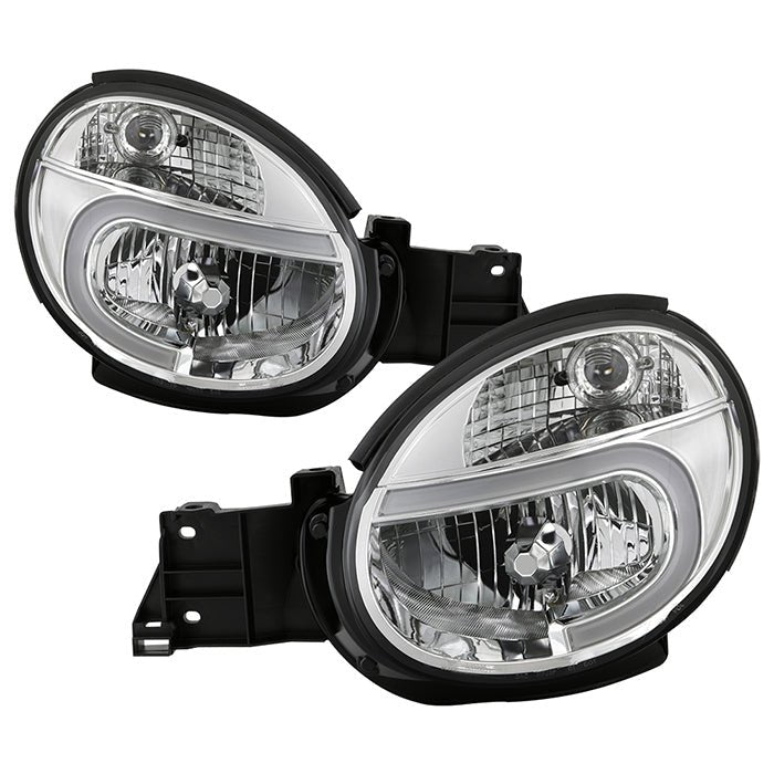 Akkon Headlights w/ Chrome Base & Light Tube DRL 2002-2003 WRX - HD-JH-SI02-LB-C - Subimods.com