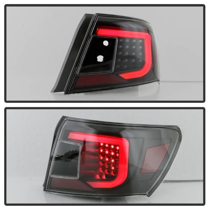 Akkon LED Taillights w/ Clear Lens, Black Base & Red Bar 08-14 WRX Sedan / 08-14 STI Sedan - ALT-JH-SIWRX08-LBLED-BK - Subimods.com