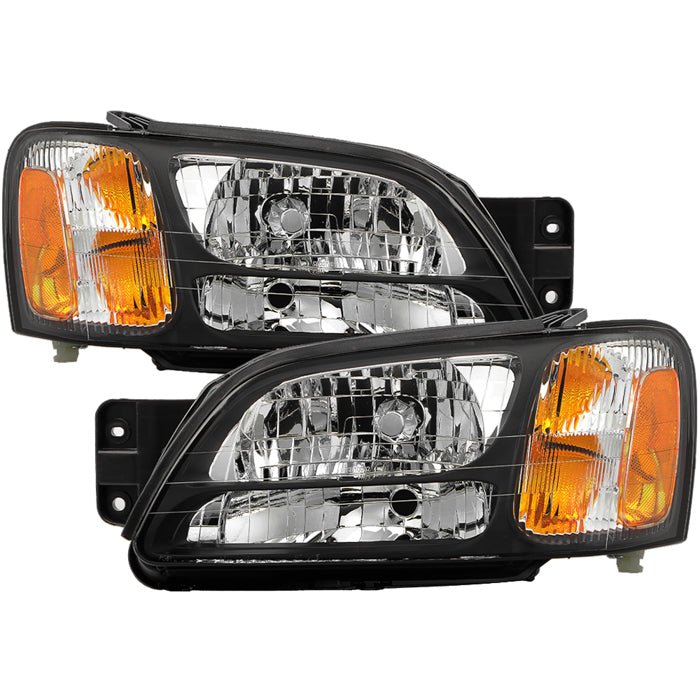 Akkon OE Style Headlights w/ Black & Chrome Base 00-04 Legacy GT / 00-04 Outback / 03-06 Baja Turbo - HD-JH-SLEG03-OE - Subimods.com