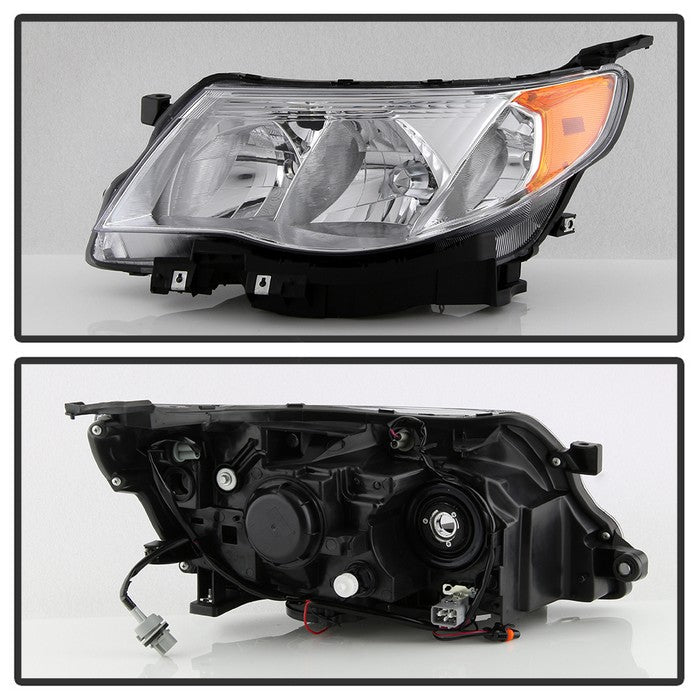 Akkon OE Style Headlights w/ Chrome Base 2009-2013 Forester Halogen Models Only - HD-JH-SF09-OE-L+R - Subimods.com