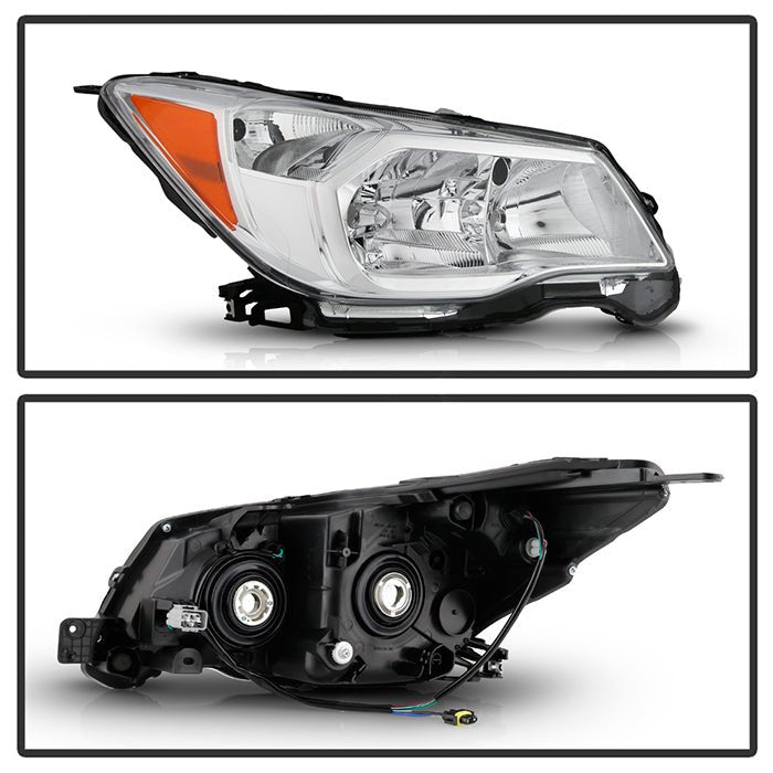 Akkon OE Style Headlights w/ Chrome Base 2014-2016 Forester Halogen Models Only - HD-JH-SF014-OE-L+R - Subimods.com