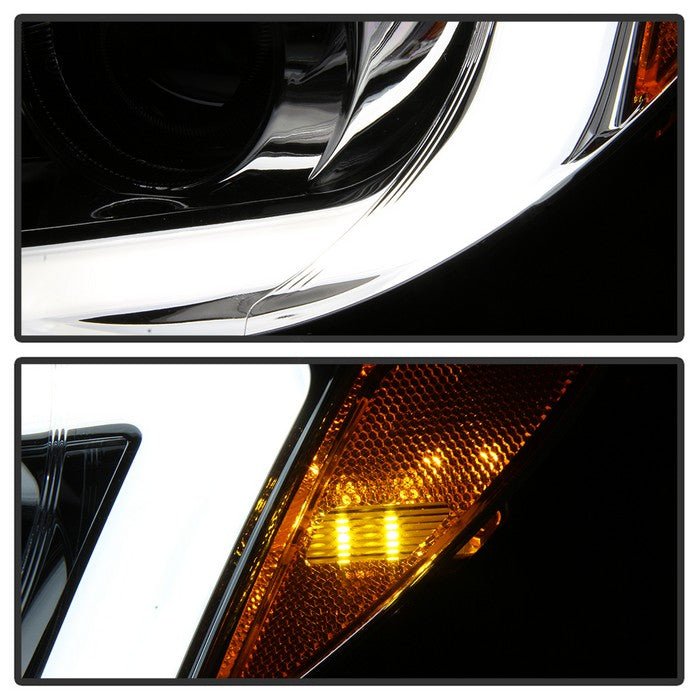Akkon Projector Headlights w/ Chrome Base & Light Bar DRL 06-07 WRX / 06-07 STI - Halogen Models Only - PRO-JH-SWRX06-LB-C - Subimods.com