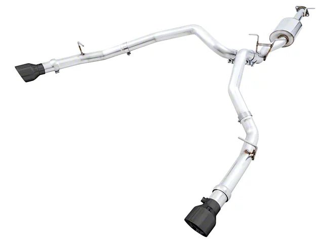 AWE 0FG Dual Rear Exit Exhaust (With Bumper Cutouts) w/ Diamond Black Tips 2019 - 2024 RAM 1500 - 3015 - 33006 - Subimods.com