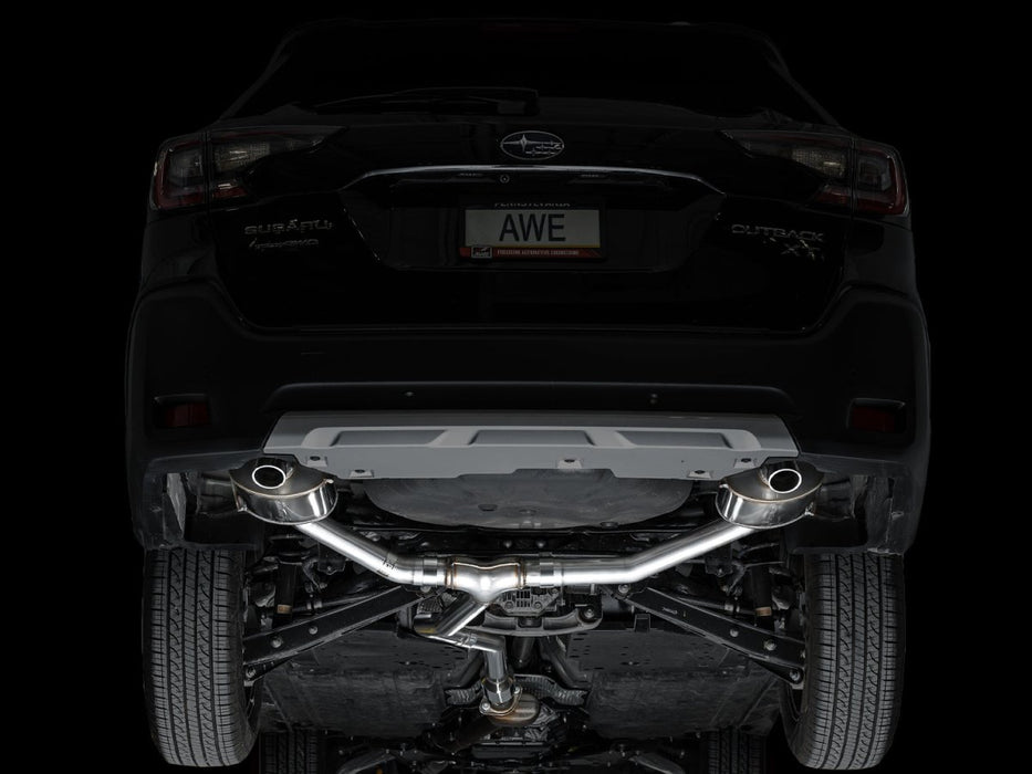 AWE 0FG Edition Catback Exhaust w/ Dual BashGuards 2020 - 2025 Outback XT / 2022 - 2025 Outback Wilderness - 3015 - 38246 - Subimods.com