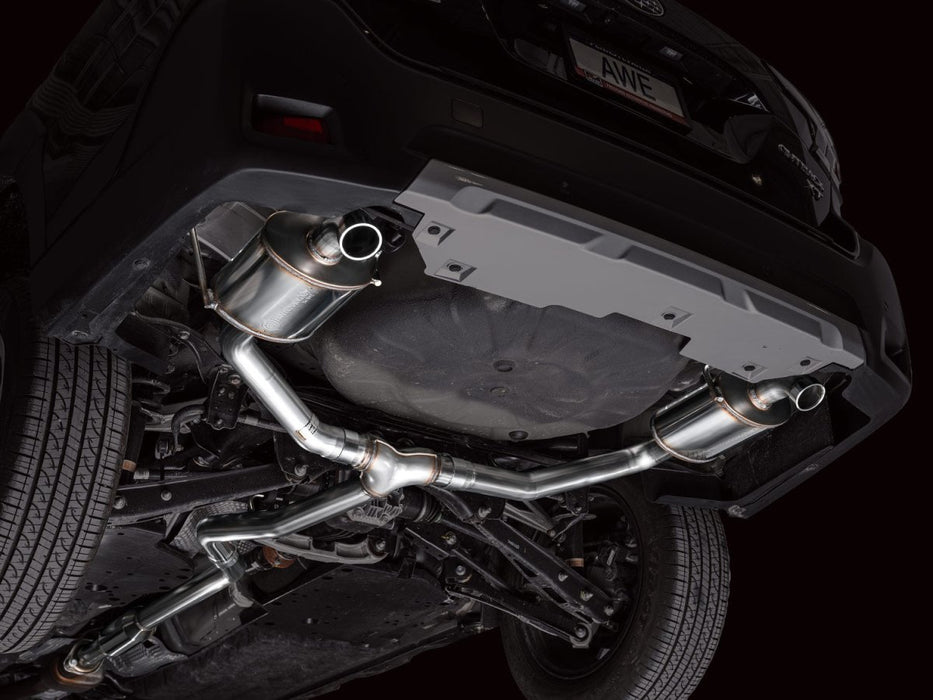 AWE 0FG Edition Catback Exhaust w/ Dual BashGuards 2020 - 2025 Outback XT / 2022 - 2025 Outback Wilderness - 3015 - 38246 - Subimods.com