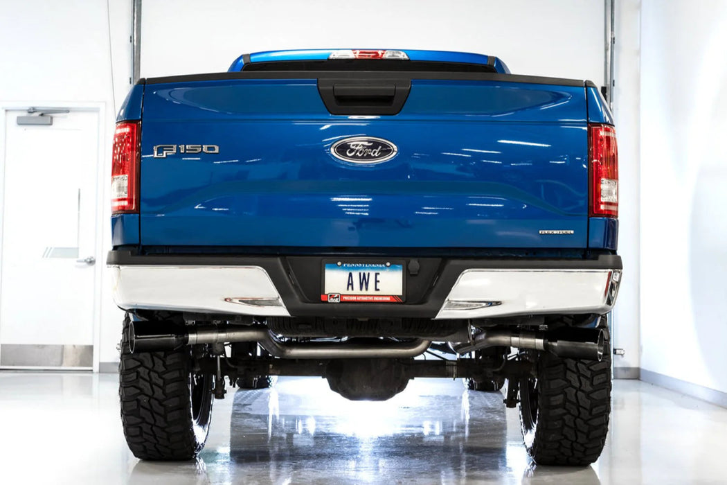 AWE 0FG Single Exit Catback Exhaust w/ Diamond Black Tips 2015 - 2020 Ford F - 150 - 3015 - 23058 - Subimods.com