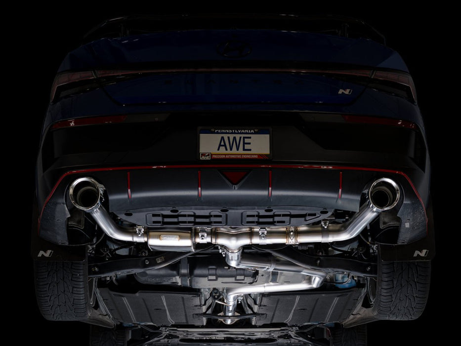 AWE SwitchPath Catback Exhaust Chrome Silver Tips 2022 - 2026 Elantra N - 3025-32237 - Subimods.com