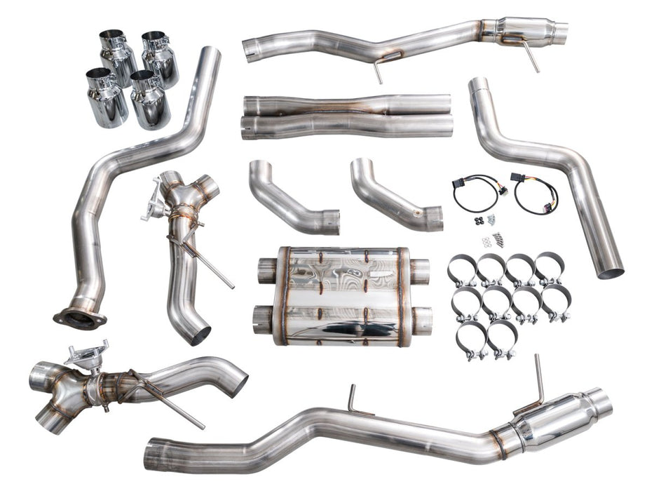 AWE SwitchPath Catback Exhaust Chrome Silver Tips 2022+ Cadillac CT5 - V Blackwing - 3025-42562 - Subimods.com
