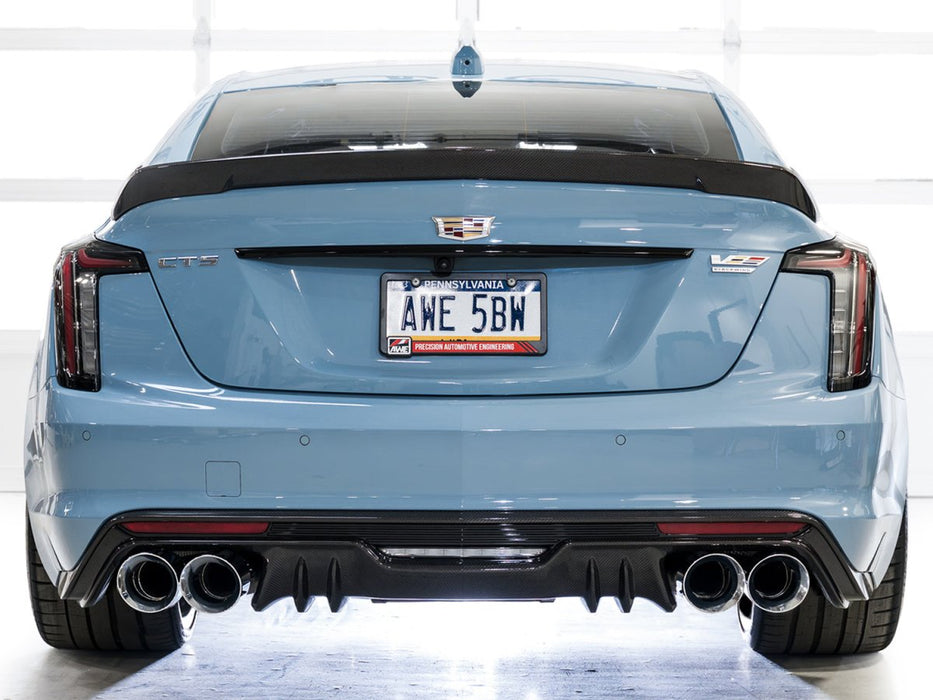 AWE SwitchPath Catback Exhaust Chrome Silver Tips 2022+ Cadillac CT5 - V Blackwing - 3025-42562 - Subimods.com