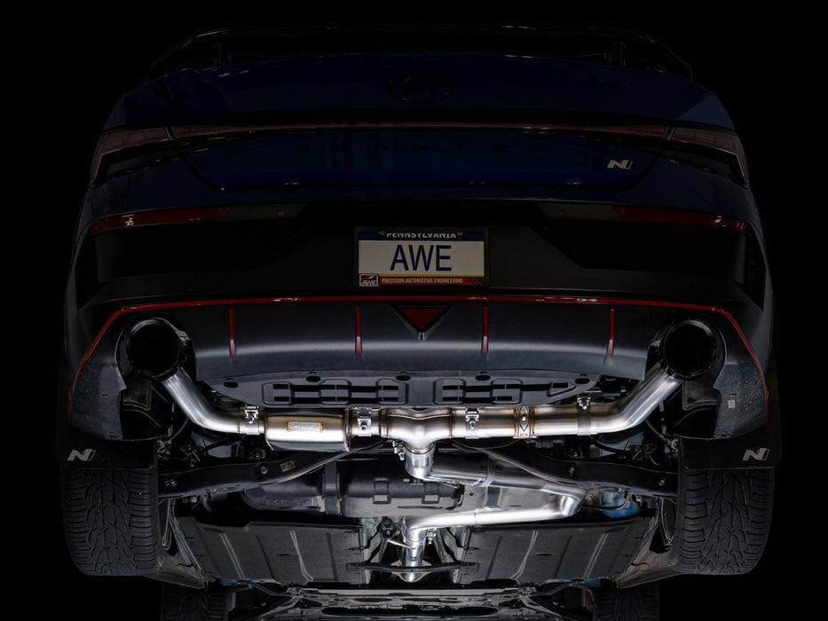 AWE SwitchPath Catback Exhaust Diamond Black Tips 2022 - 2026 Elantra N - 3025-33237 - Subimods.com