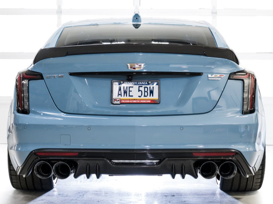 AWE SwitchPath Catback Exhaust Diamond Black Tips 2022+ Cadillac CT5 - V Blackwing - 3025-43562 - Subimods.com