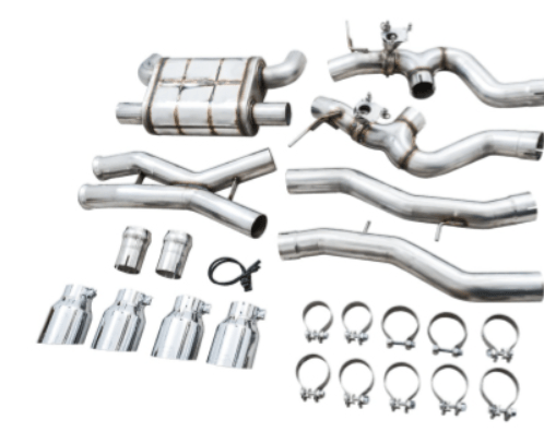 AWE SwitchPath Catback Exhaust w/ Chrome Silver Tips 2021 - 2025 BMW M3 / M4 - 3025 - 43480 - Subimods.com