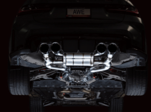 AWE SwitchPath Catback Exhaust w/ Chrome Silver Tips 2021 - 2025 BMW M3 / M4 - 3025 - 43480 - Subimods.com