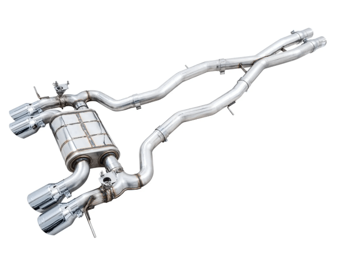 AWE SwitchPath Catback Exhaust w/ Chrome Silver Tips 2021 - 2025 BMW M3 / M4 - 3025 - 43480 - Subimods.com