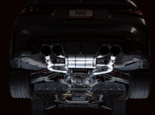 AWE SwitchPath Catback Exhaust w/ Diamond Black Tips 2021 - 2025 BMW M3 / M4 - 3025 - 42480 - Subimods.com