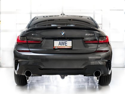 AWE Track Edition Axleback Exhaust w/ Chrome Silver Tips 2019 - 2024 BMW 330i / 2021 - 2024 BMW 440i - 3020 - 32429 - Subimods.com