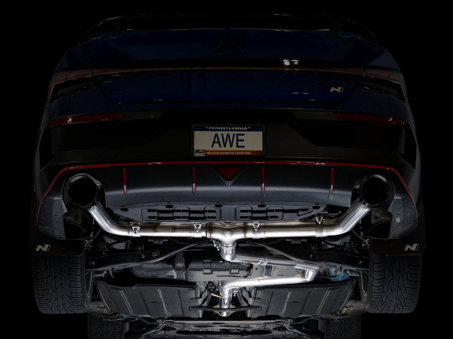 AWE Track Edition Catback Exhaust Diamond Black Tips 2022 - 2026 Elantra N - 3020-33237 - Subimods.com