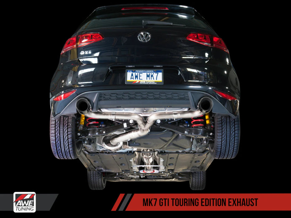 AWE Track Edition Catback Exhaust w/ Chrome Silver Tips 2015 - 2017 Volkswagen GTI - 3020 - 32022 - Subimods.com