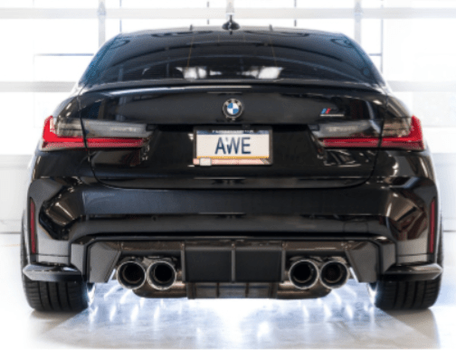 AWE Track Edition Catback Exhaust w/ Chrome Silver Tips 2021 - 2025 BMW M3 / M4 - 3020 - 43482 - Subimods.com