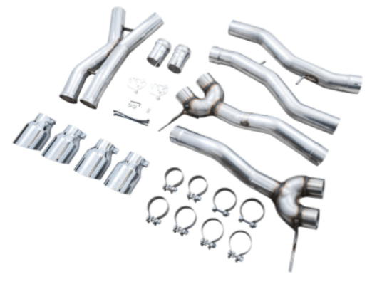 AWE Track Edition Catback Exhaust w/ Chrome Silver Tips 2021 - 2025 BMW M3 / M4 - 3020 - 43482 - Subimods.com