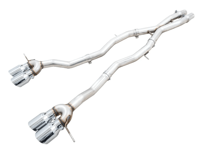 AWE Track Edition Catback Exhaust w/ Chrome Silver Tips 2021 - 2025 BMW M3 / M4 - 3020 - 43482 - Subimods.com