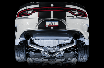 AWE Track Edition Catback Exhaust w/ Diamond Black Tips 2018 - 2023 Dodge Charger 6.4L / 6.2L - 3015 - 33126 - Subimods.com