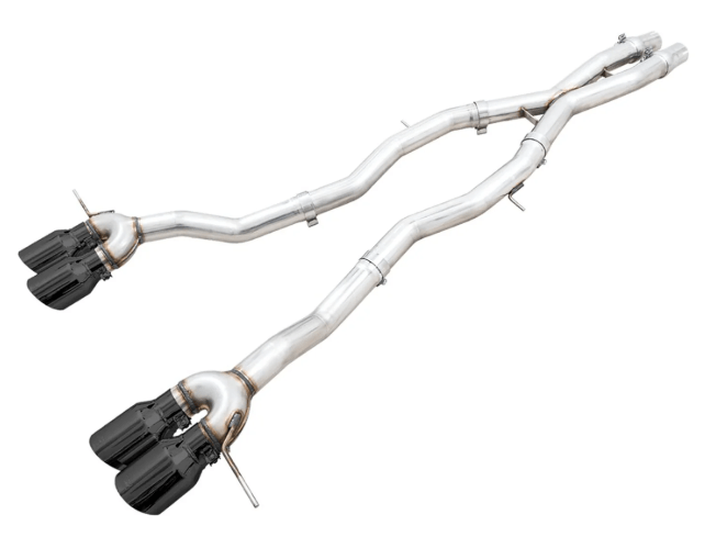 AWE Track Edition Catback Exhaust w/ Diamond Black Tips 2021 - 2025 BMW M3 / M4 - 3020 - 42482 - Subimods.com