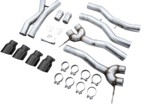 AWE Track Edition Catback Exhaust w/ Diamond Black Tips 2021 - 2025 BMW M3 / M4 - 3020 - 42482 - Subimods.com