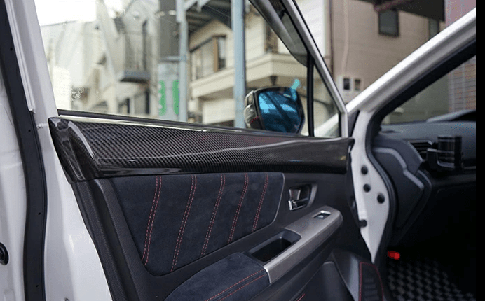 Axis Parts Dry Carbon Front Door Trim Cover 2015 - 2021 WRX / 2015 - 2021 STI - RJ - 230 - Subimods.com