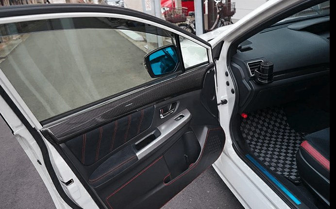 Axis Parts Dry Carbon Front Door Trim Cover 2015 - 2021 WRX / 2015 - 2021 STI - RJ - 230 - Subimods.com